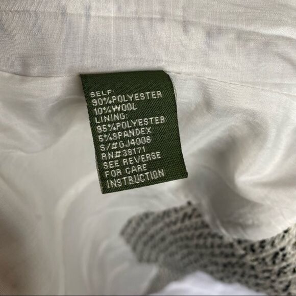 TL The Letter Moto Jacket White/Black/Gold Thread Zipper Wool Blend Size XS - Picture 10 of 12